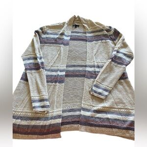 Lety $ Me Striped Cardigan in Cream and Purple